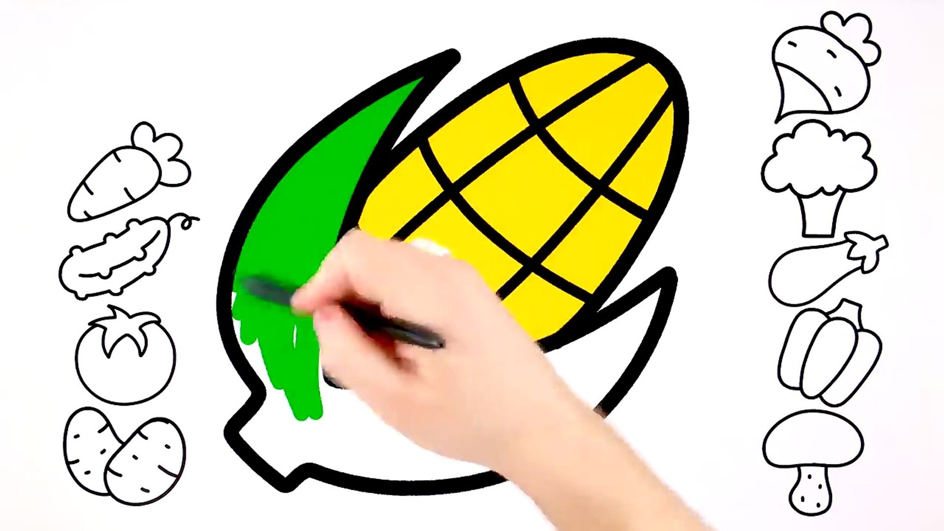 1920x1080 coloring vegetables painting for toddlers and drawing - Vegetables Drawing For Kids
