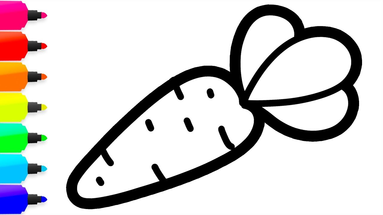 1280x720 coloring vegetables painting for toddlers and drawing for kids - Vegetables Drawing For Kids