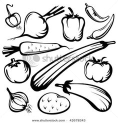 236x246 Vegetable Line Drawings My Style Drawings, Vegetable Drawing - Vegetables Line Drawing