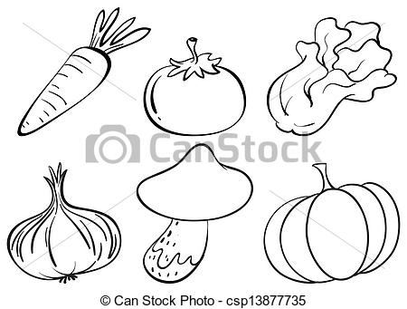 450x341 doodle designs of different vegetables illustration of the doodle - Vegetables Line Drawing