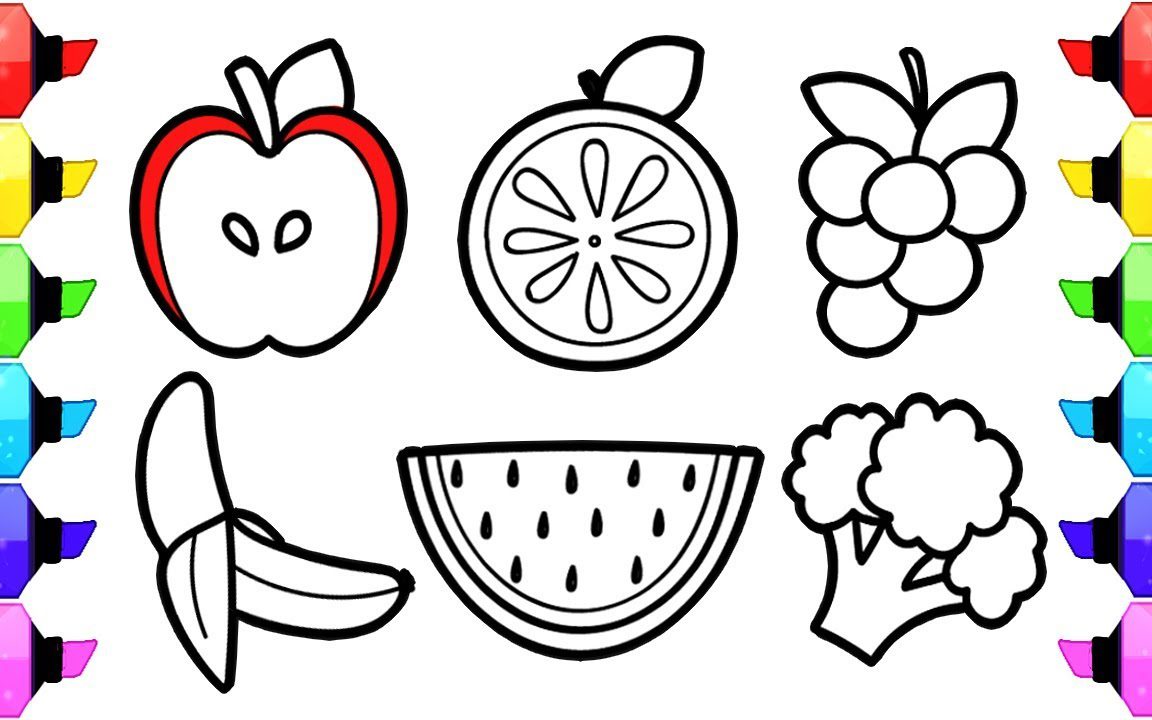 1152x720 vegetables cartoon clipart cute fruit drawings - Veggie Drawings