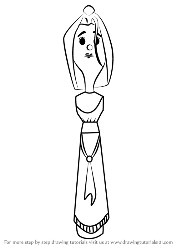 566x800 learn how to draw esther from veggietales - Veggie Tales Drawing