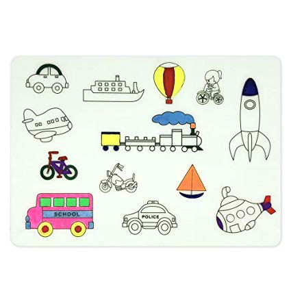 425x425 Longfite Coloring Kids Placemats Doodle Fun Pad Fda - Vehicles Images For Drawing