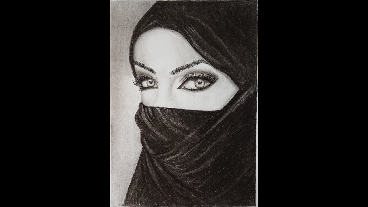 1280x720 drawing a woman in veil - Veil Drawing