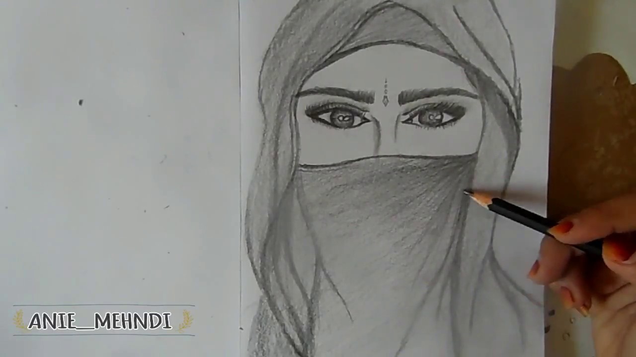 1280x720 drawing arabic women in hijab and veil - Veil Drawing