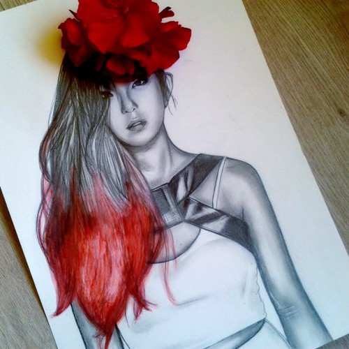 500x500 Drawing Of Irene - Velvet Drawing