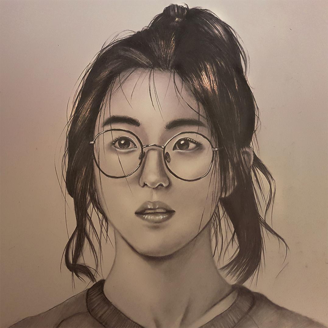 1077x1077 months progress portrait irene - Velvet Drawing