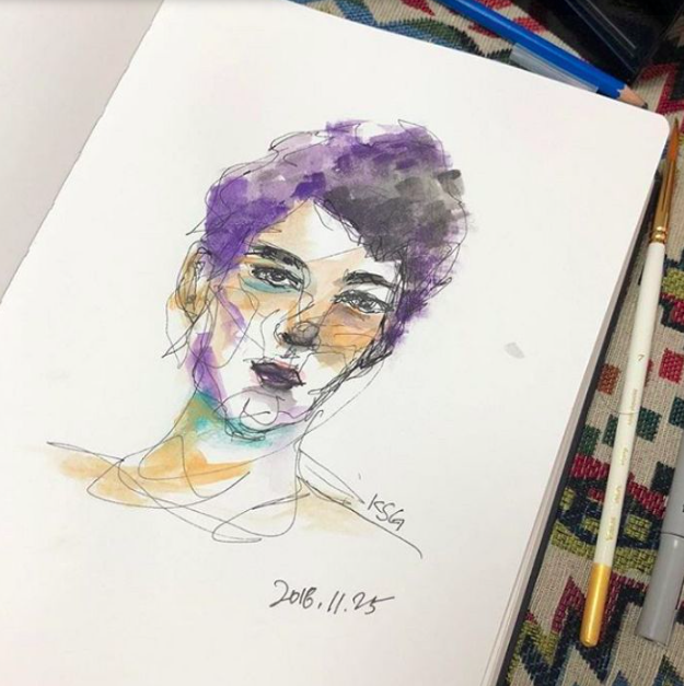 625x627 red velvet seulgi's drawing skills revealed kpopmap - Velvet Drawing