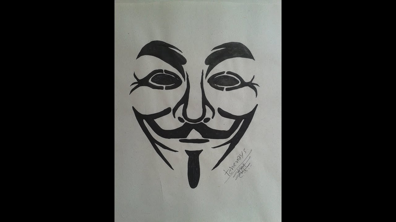 1280x720 How To Draw Vendetta Mask - Vendetta Drawing