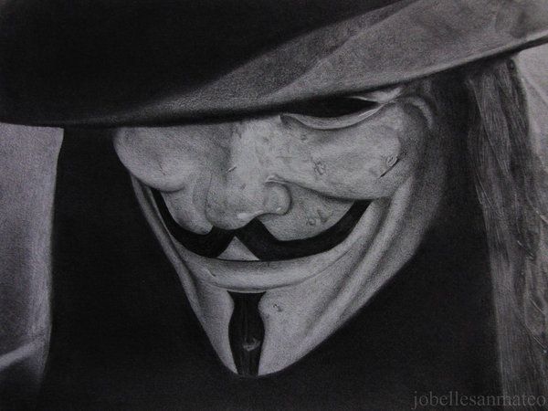 600x450 V For Vendetta Drawing - Vendetta Drawing