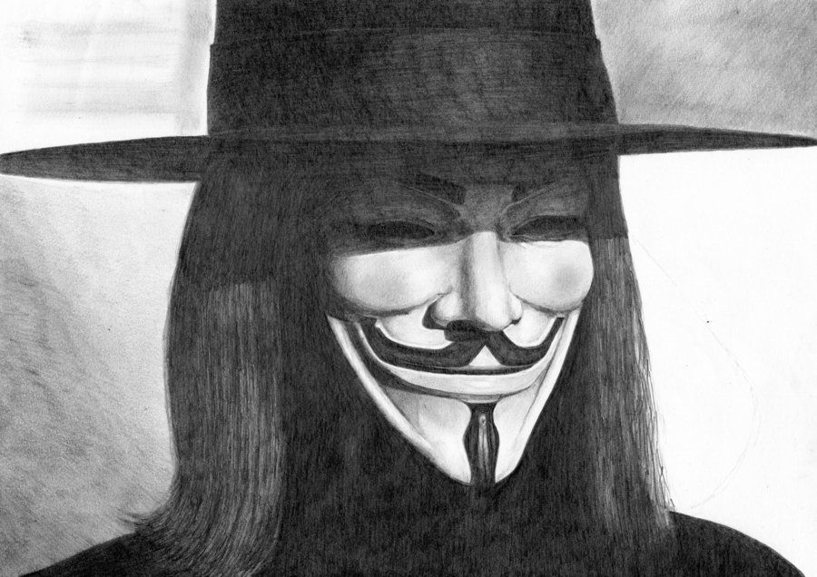 900x636 V For Vendetta Drawing - Vendetta Drawing