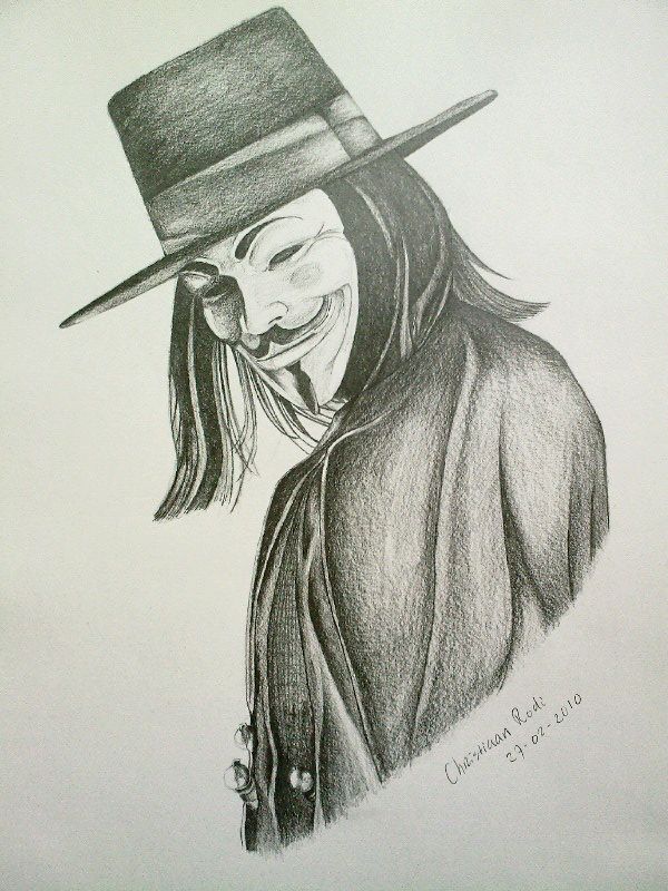 600x800 V For Vendetta Drawing - Vendetta Drawing