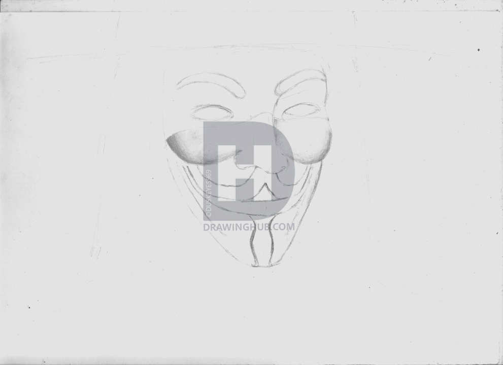 991x720 How To Draw V From V For Vendetta, Step - Vendetta Drawing