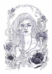 210x300 Venetian Skull Drawing - Venetian Mask Drawing