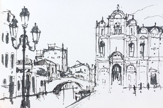 550x365 sketching the light and landscape in venice will kemp art school - Venice Drawing