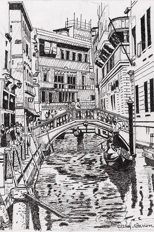 598x900 venice street drawing - Venice Drawing