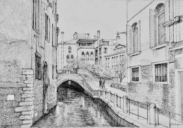 375x262 venice in black and white drawing - Venice Drawing