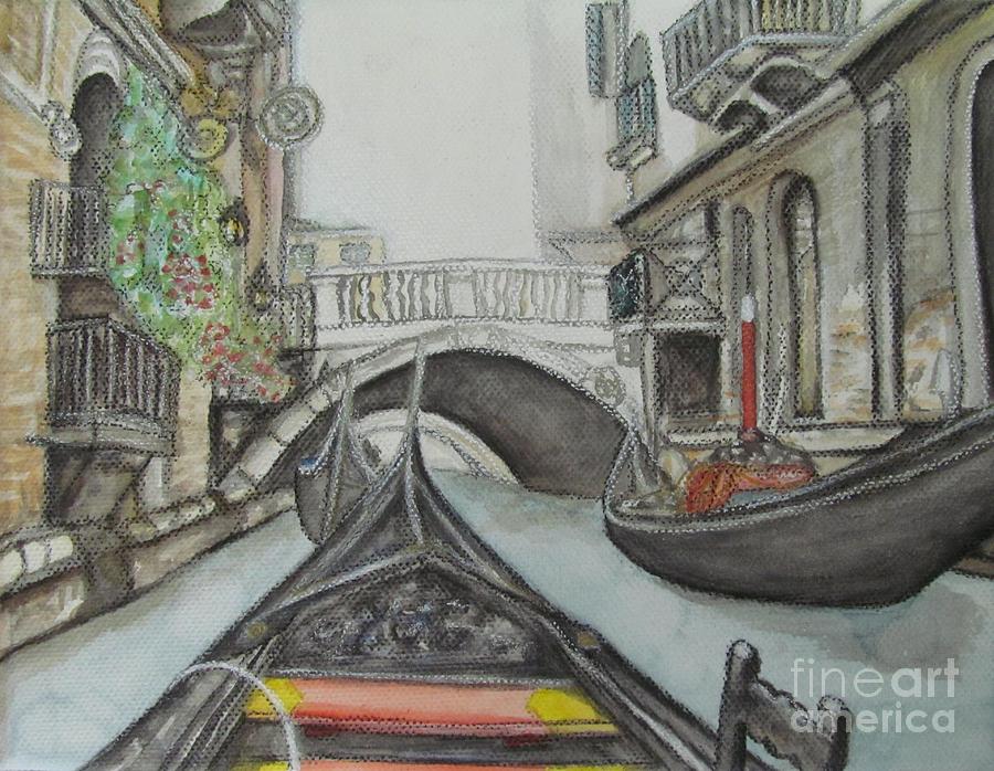 900x698 gondola venice italy painting - Venice Gondola Drawing