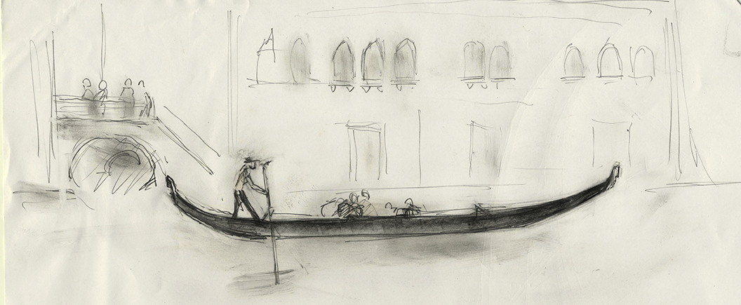 1056x435 drawing and illusion images of venice - Venice Gondola Drawing