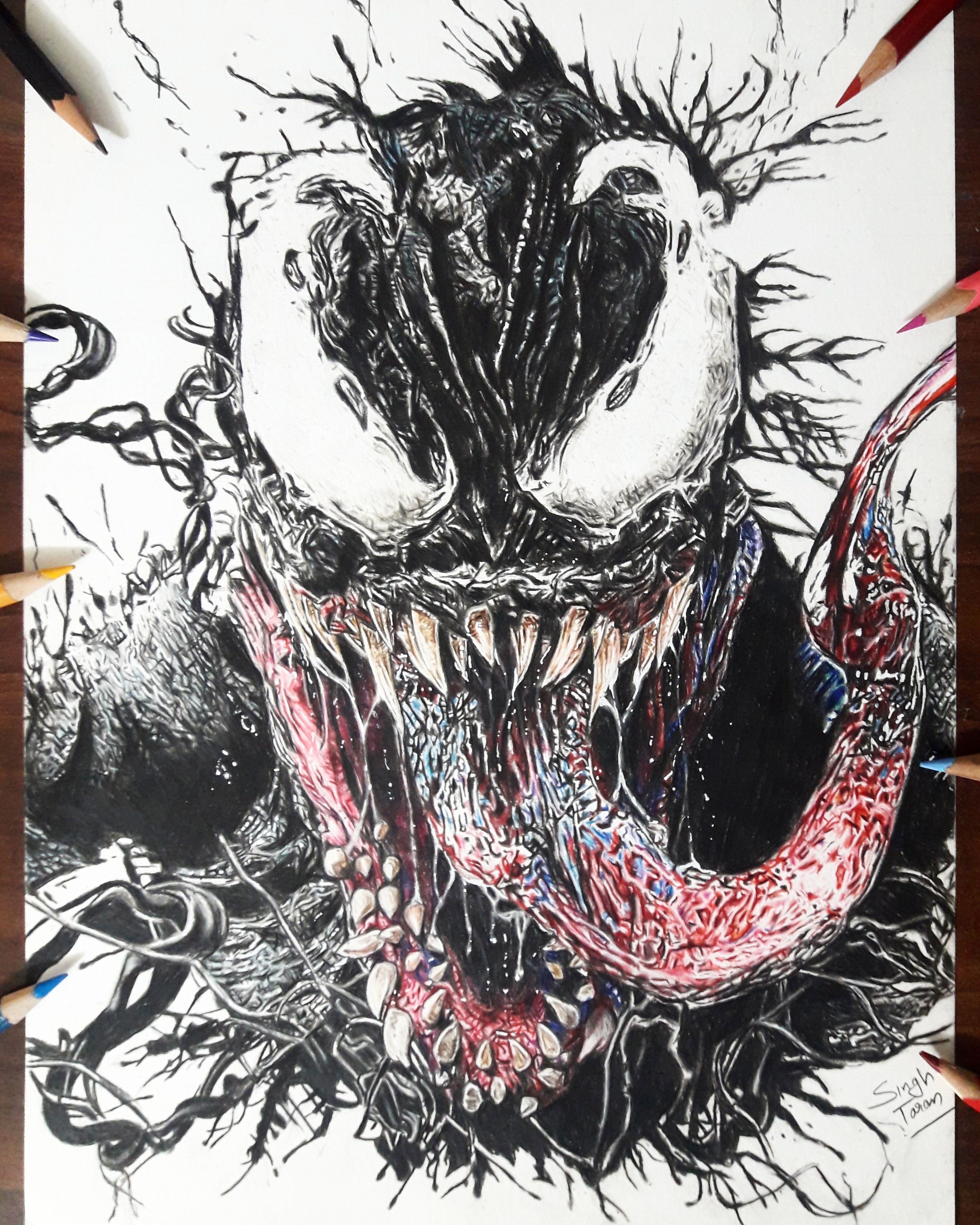 2942x3678 recently draw venom for releasing of venom movie with color - Venom Drawing