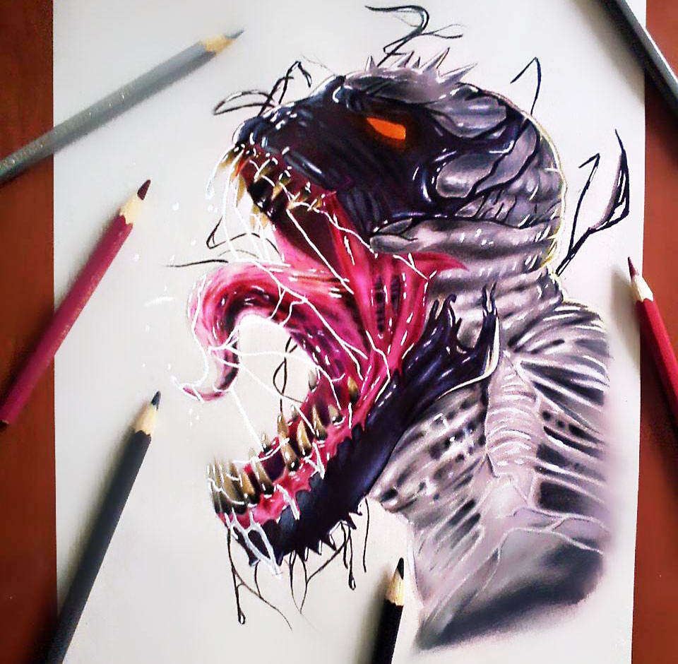 960x940 Venom Drawing - Venom Drawing