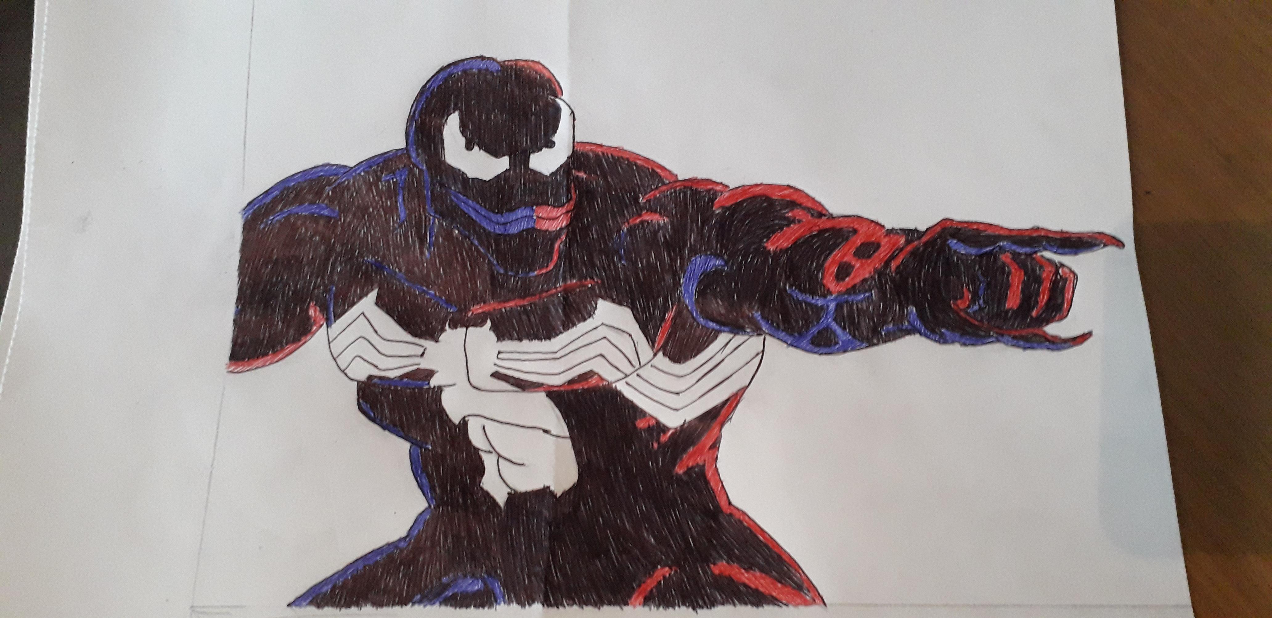 4128x2006 Venom Drawing For Art Project Spiderman - Venom Drawing