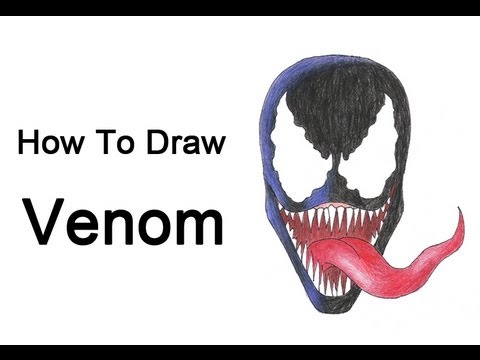 480x360 How To Draw Venom - Venom Face Drawing