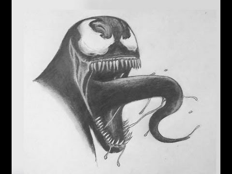 480x360 How To Draw Venom - Venom Face Drawing