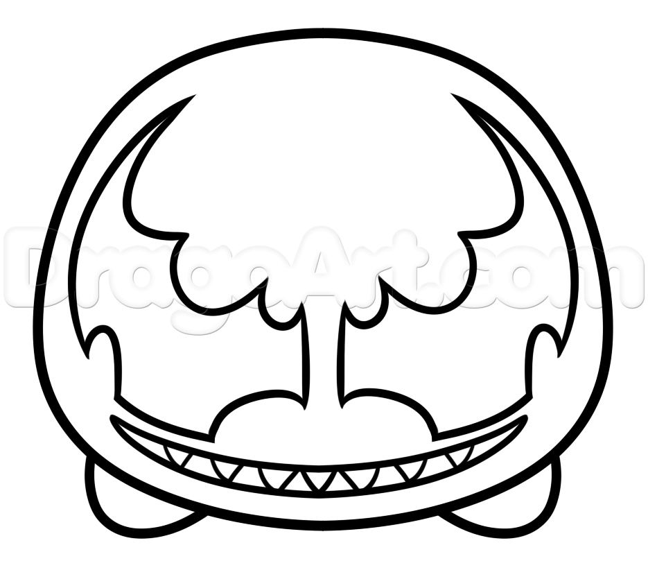 935x809 step how to draw tsum tsum venom - Venom Face Drawing