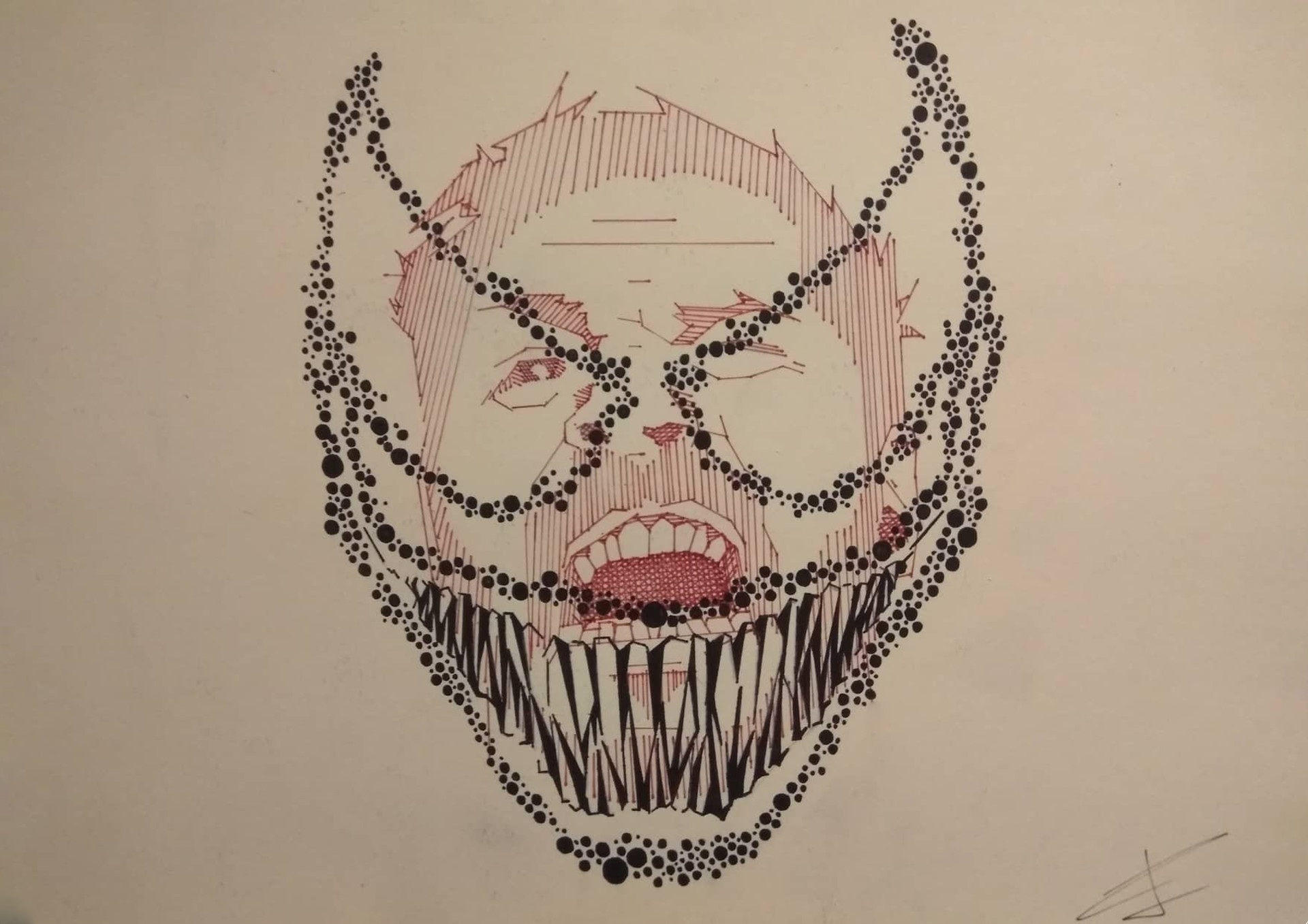 1920x1357 Artstation - Venom Face Drawing
