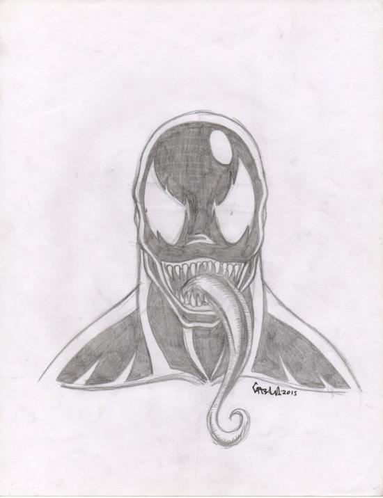 550x716 Venom Face Sketch - Venom Face Drawing