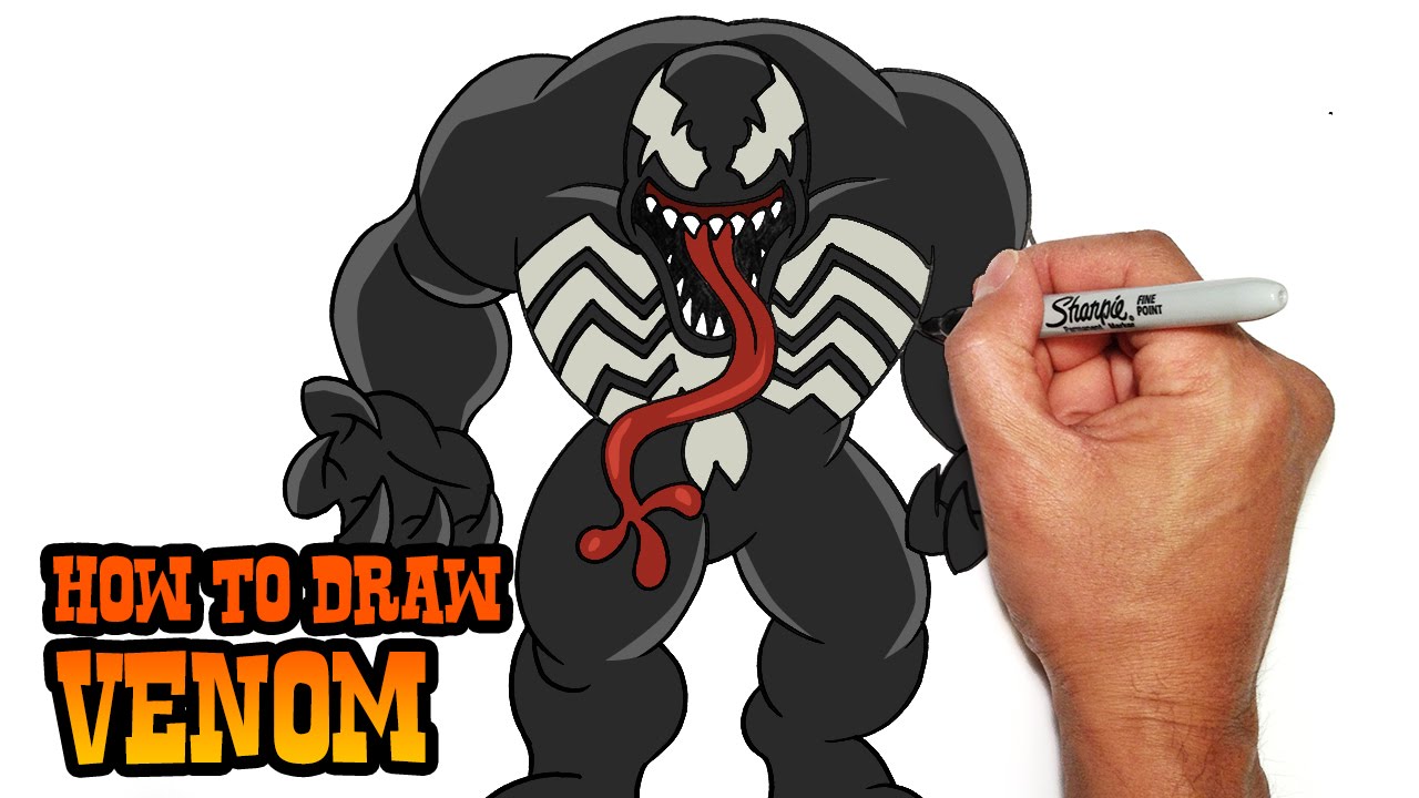 1280x720 How To Draw Venom Step - Venom Spiderman Drawing