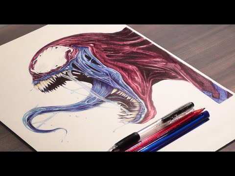 480x360 Venom Pen Drawing - Venom Spiderman Drawing