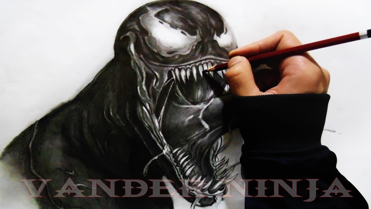 1280x720 Drawing Venom - Venom Spiderman Drawing