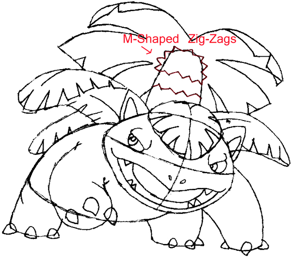 600x533 How To Draw Venusaur From Pokemon Step - Venusaur Drawing