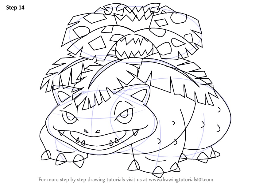 844x598 Learn How To Draw Venusaur From Pokemon - Venusaur Drawing