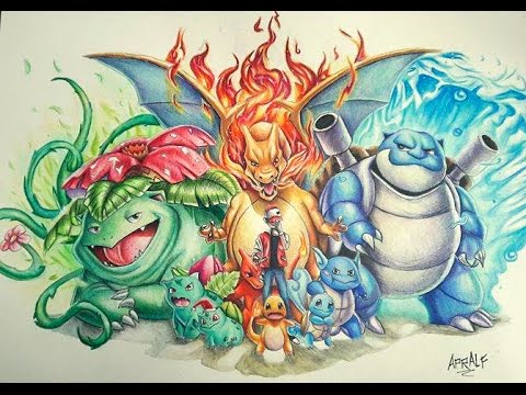 480x360 venusaur charizard and blastoise !!! drawing pencil art - Venusaur Drawing