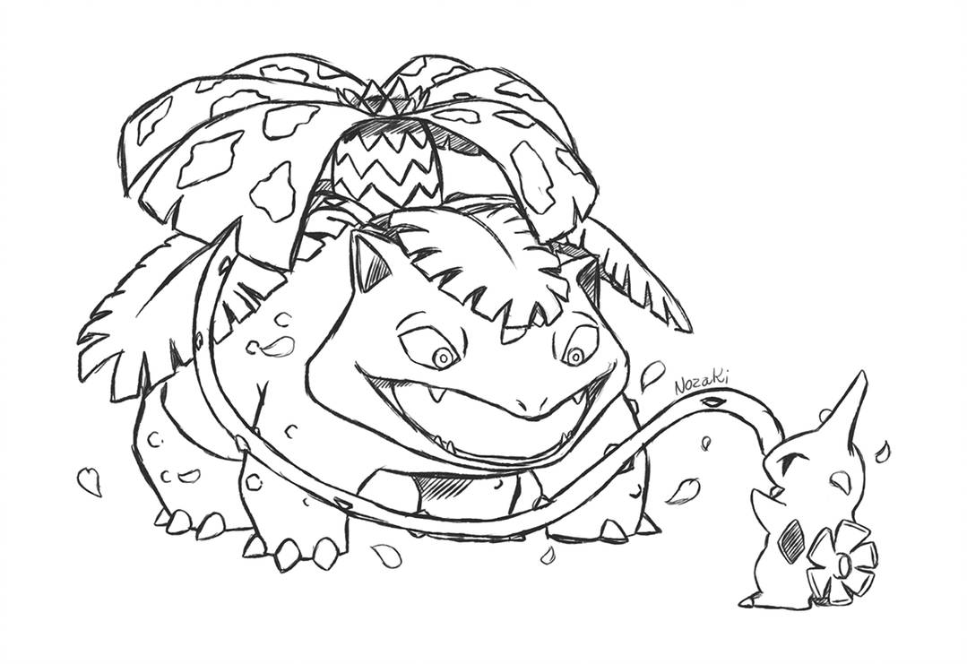 1079x741 Drawing - Venusaur Drawing