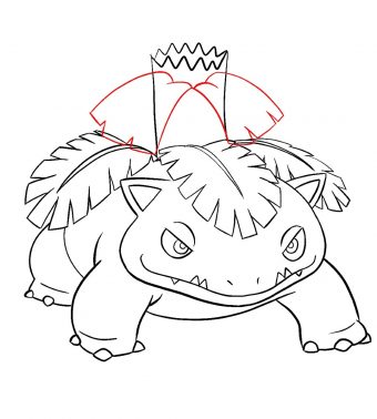 340x378 How To Draw Venusaur Pokemon - Venusaur Drawing