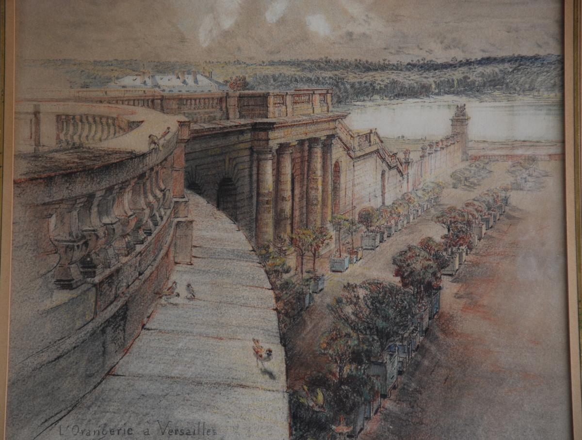 1200x908 drawing of c jouas orangery of versailles - Versailles Drawing