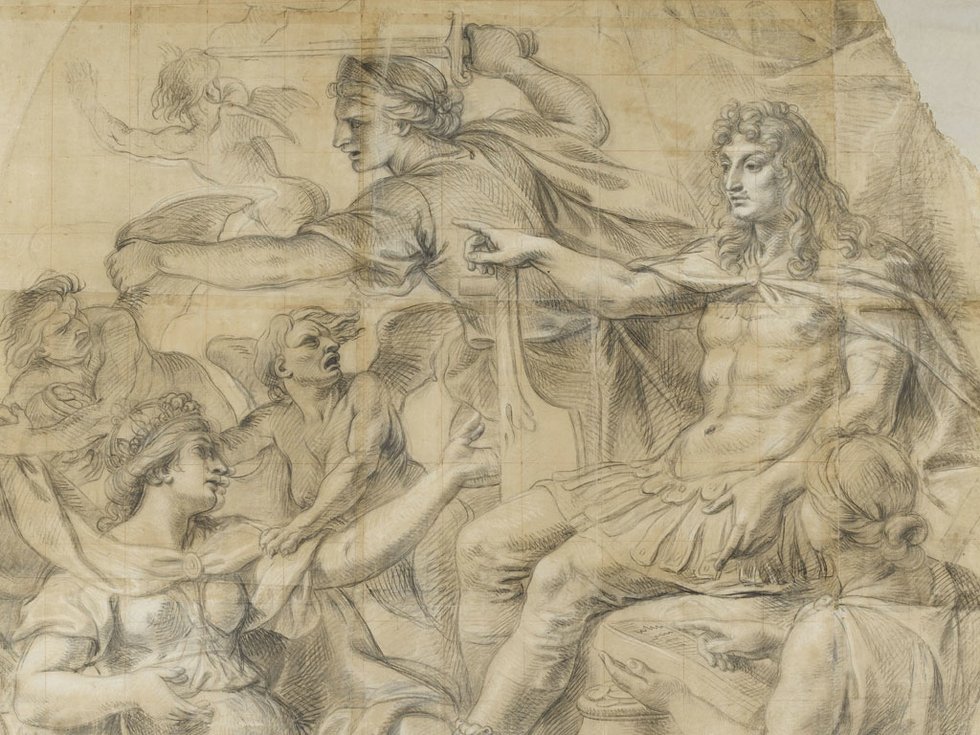 980x735 drawing versailles charles le brun - Versailles Drawing