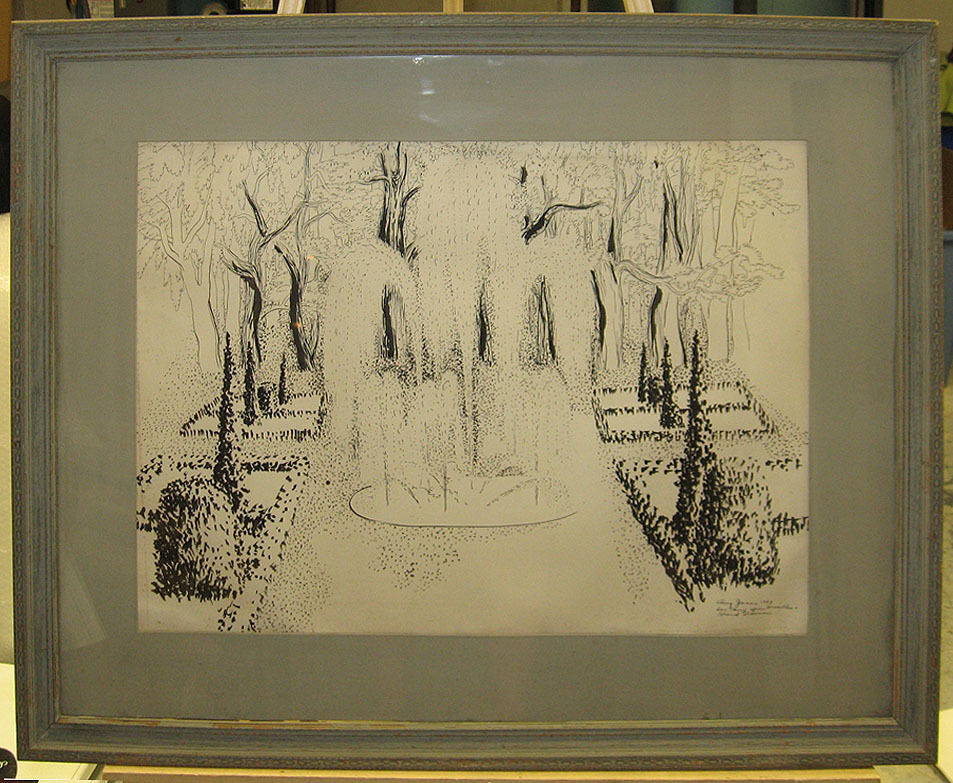 953x783 amy jones modernist drawing of fountains near versailles - Versailles Drawing