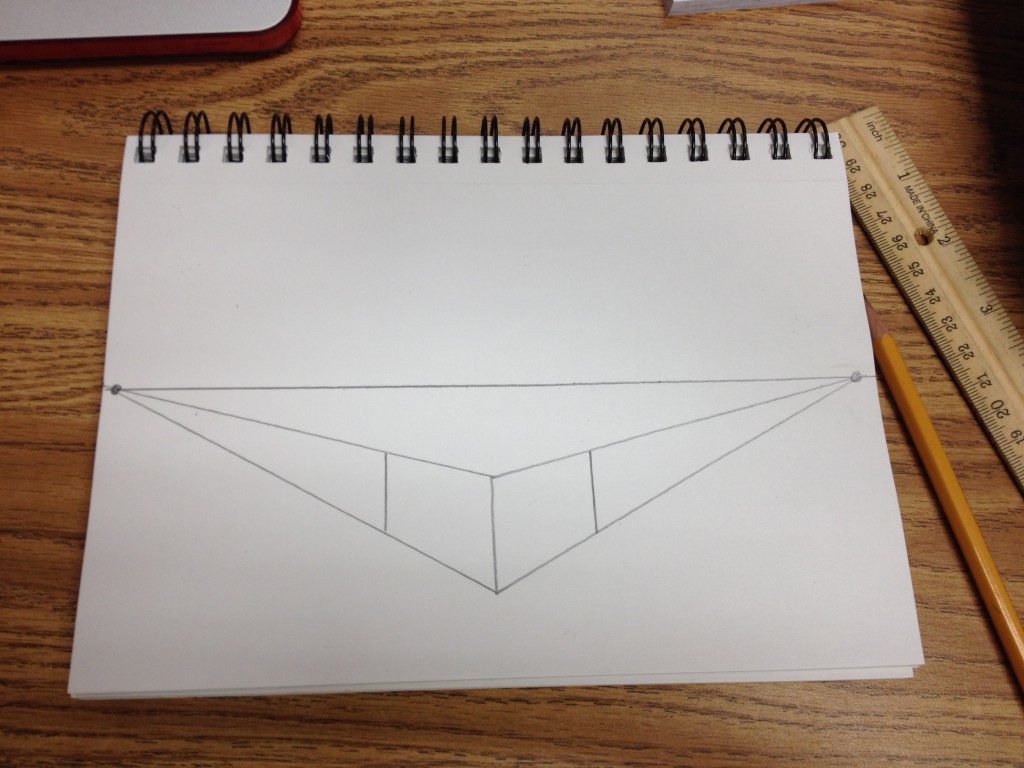 1024x768 Converging Lines Art With Ms Long - Vertical Line Drawing