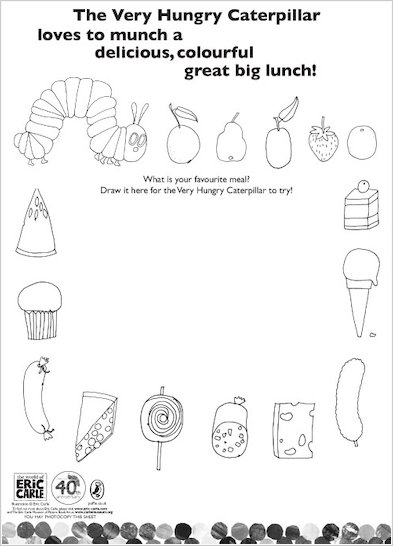393x546 colour the very hungry caterpillar's lunch - Very Hungry Caterpillar Drawing