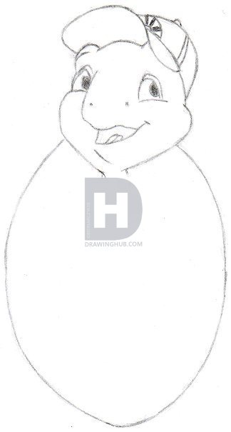 324x605 how to draw franklin the turtle, step - Very Very Easy Drawing