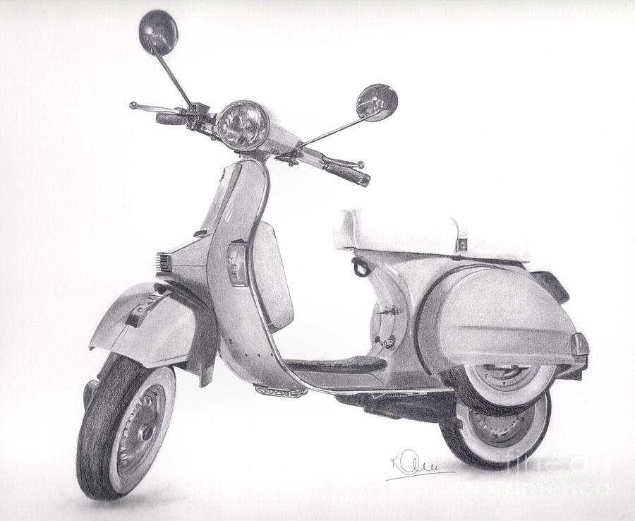 900x738 Vespa Drawing - Vespa Drawing