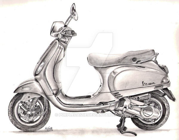 600x470 Vespa - Vespa Drawing