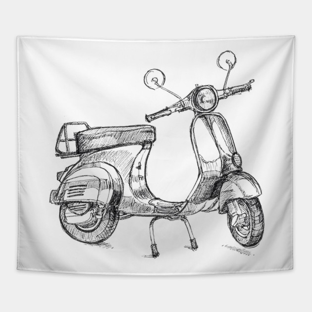 630x630 Vespa Pencil Drawing - Vespa Drawing