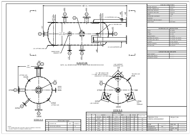 638x452 pressure vessel general arrangement - Vessel Drawing