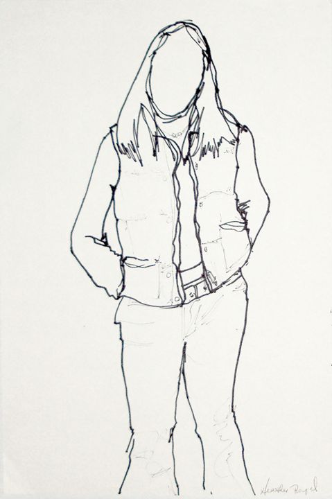 479x720 girl in a vest - Vest Drawing